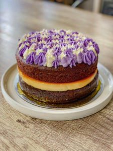 Ube (purple yam) Leche Flan (creme caramel) with cream cheese Cake